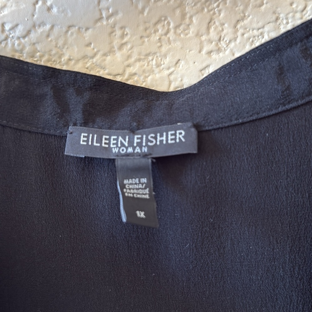 Eileen Fisher Silk Georgette Crepe Sleeveless Shirt 1X - Picture 5 of 10